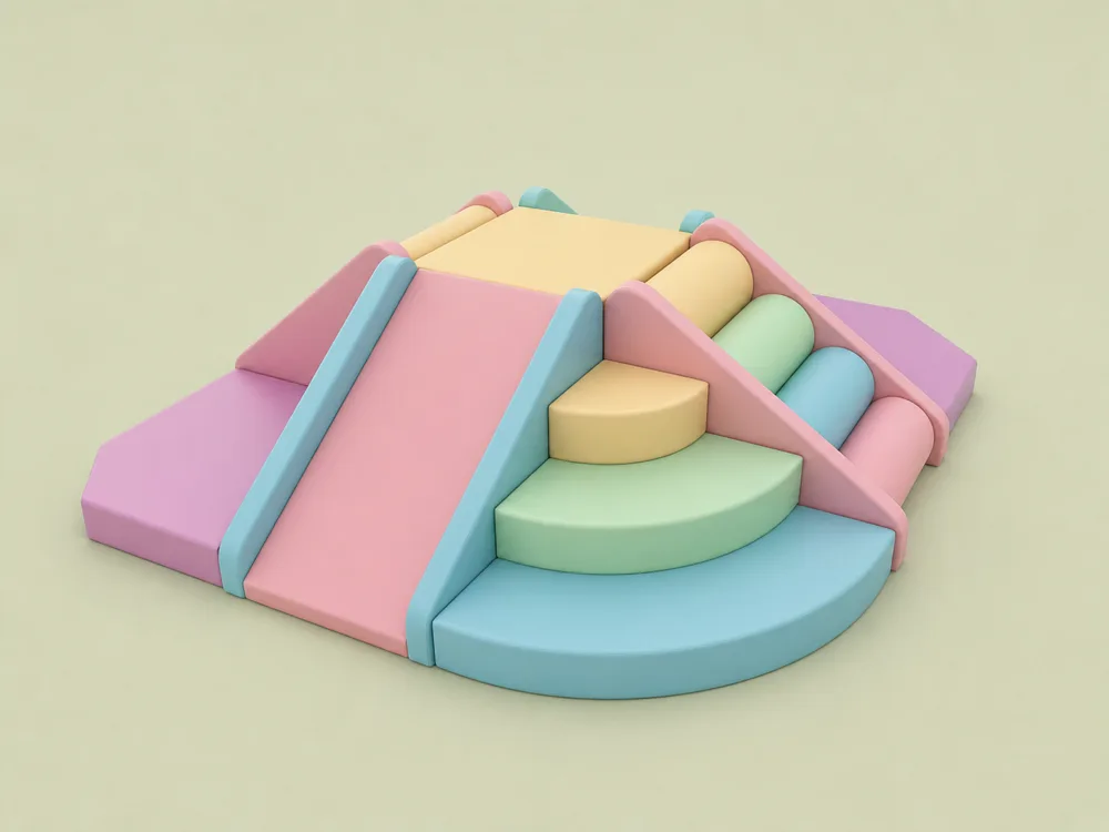Pastel toddler soft play slide